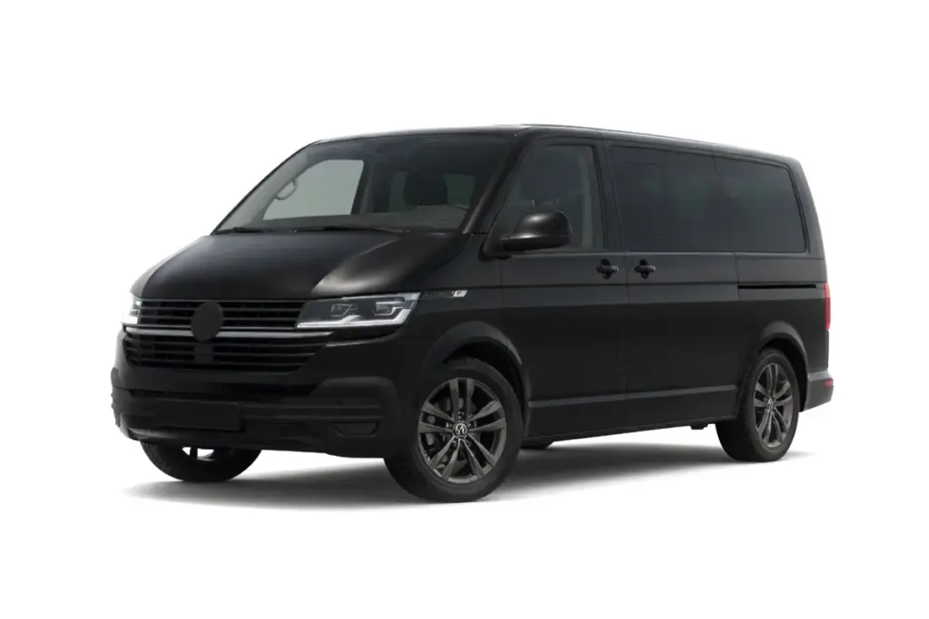 Volkswagen Caravelle black van for BER Airport pickups and luggage transfers