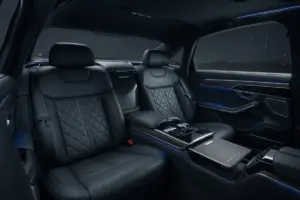 Audi A8 spacious passenger area for private airport transfers