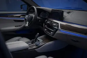 BMW 5 Series ambient cabin detail for private transfers in Berlin