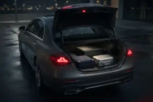 Mercedes-Benz E-Class luggage compartment for BER Airport transfers