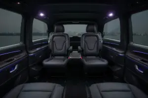 Mercedes-Benz EQV premium interior for airport pickup in Berlin