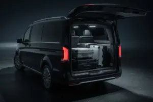 Mercedes-Benz EQV luggage compartment for BER Airport transfers