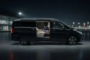 Mercedes-Benz EQV sliding door access for passengers and luggage