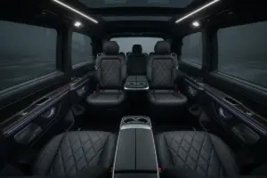 Mercedes-Benz EQV Long spacious passenger row for private airport transfers