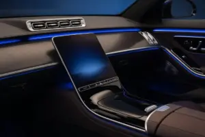 Mercedes-Benz S-Class ambient cabin detail for private transfers in Berlin
