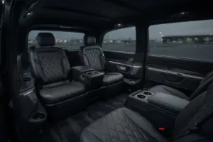 Mercedes-Benz V-Class Extra Long spacious passenger row for private airport transfers