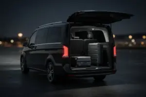 Mercedes-Benz V-Class Extra Long luggage compartment for BER Airport transfers
