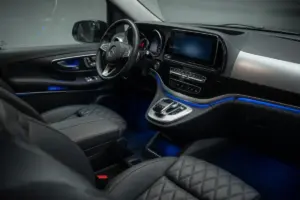 Mercedes-Benz Vito Tourer ambient cabin detail for private transfers in Berlin