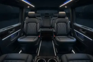 Volkswagen Caravelle clean interior for airport pickup in Berlin