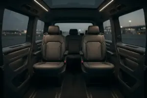 Volkswagen Multivan T6 clean interior for airport pickup in Berlin
