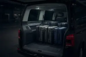 Volkswagen Multivan T6 luggage area for BER Airport transfers