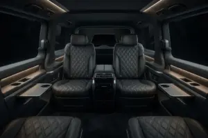 Volkswagen Multivan T7 clean interior for airport pickup in Berlin