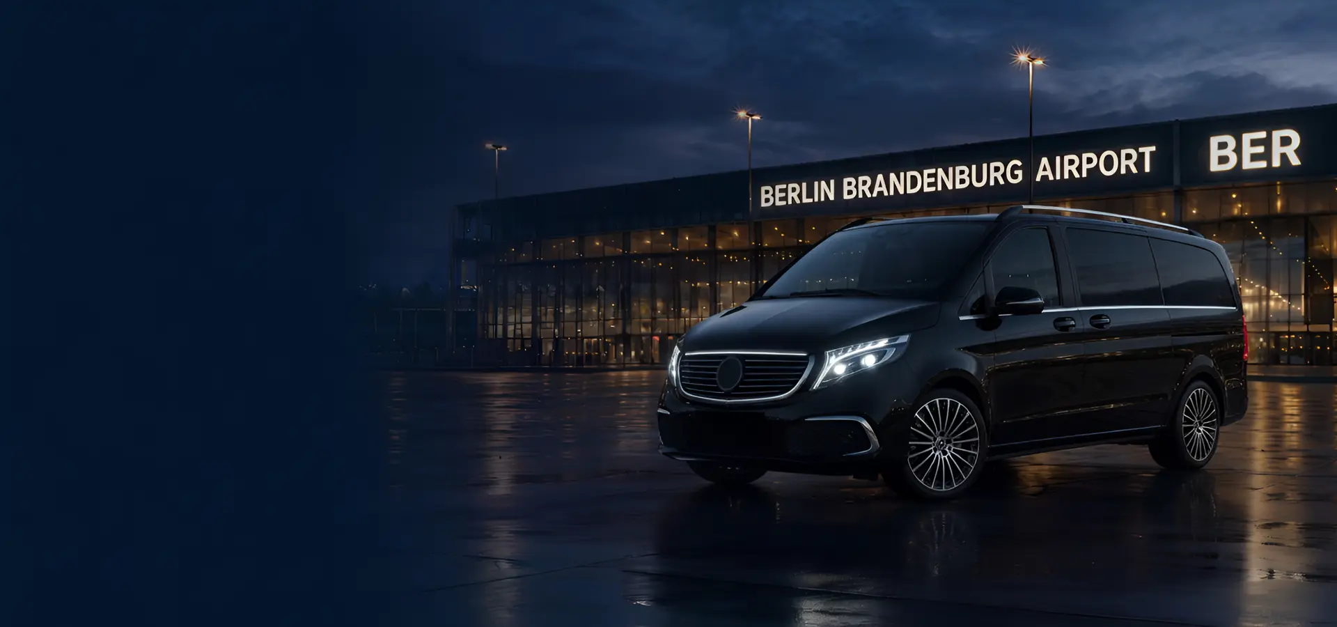 Mercedes-Benz EQV Long for BER Airport transfers in Berlin
