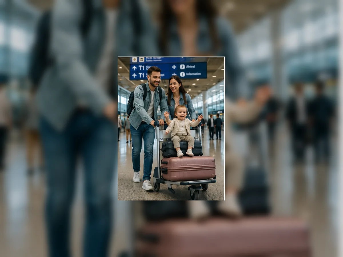 Aéroport de BER avec un bébé