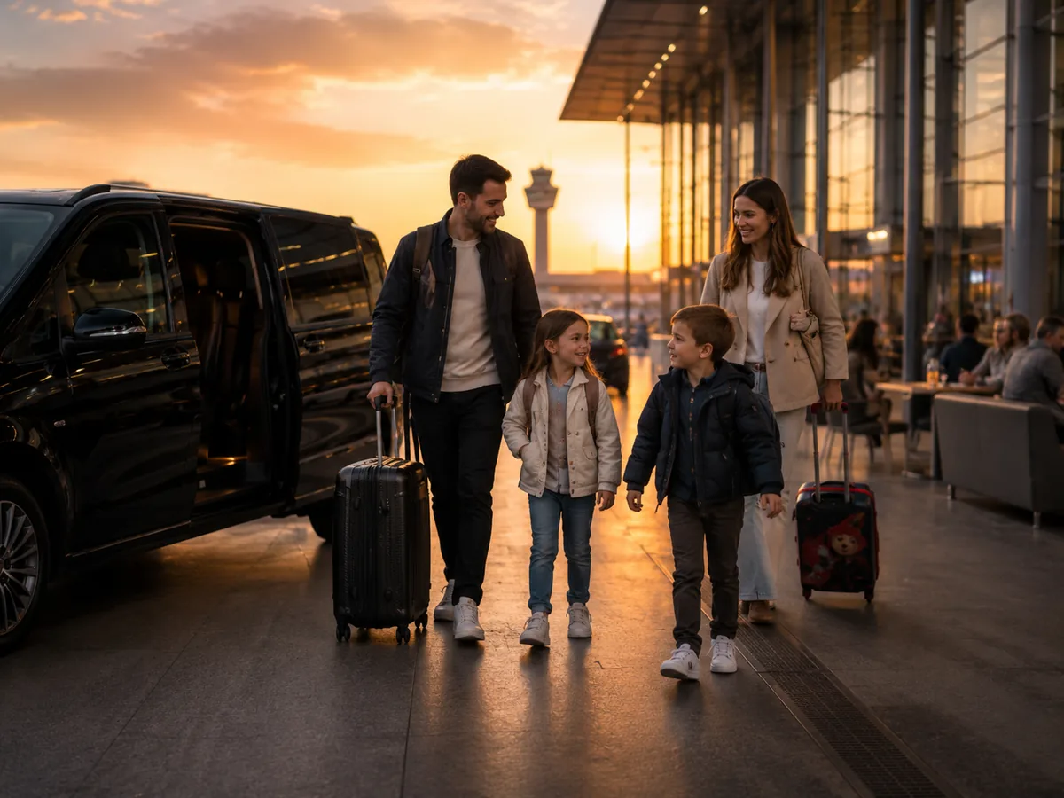 Aéroport de BER avec des enfants