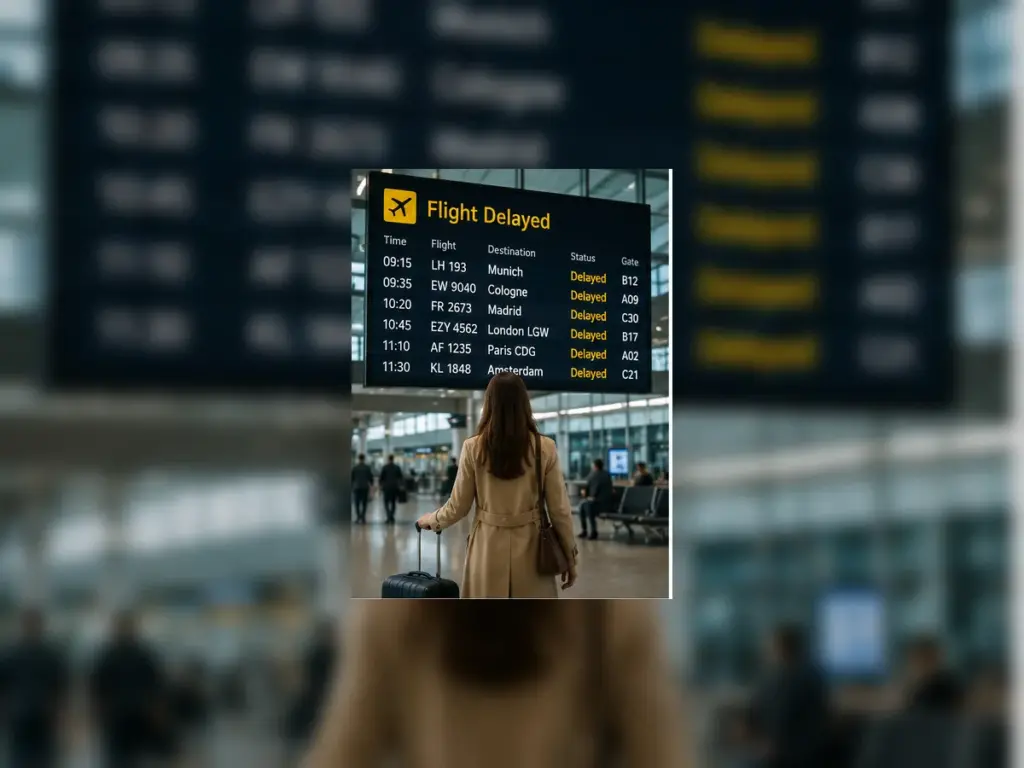 Forsinket flyafgang i BER Lufthavn