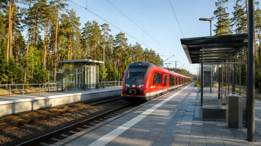 Regional train at Fangschleuse railway station