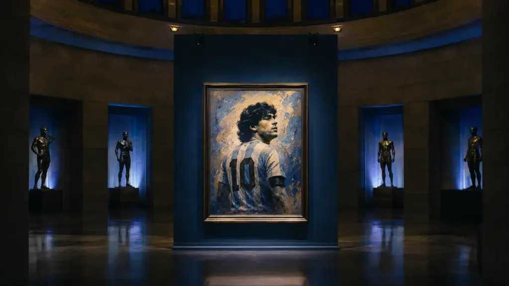 Lionel Messi portrait exhibition at Berlin Olympiastadion
